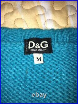 Dolce & Gabbana Original Sweater Cardigan Blue 50% Lana Wool Size M