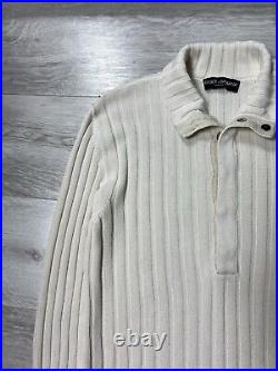 Dolce & Gabbana Ribed Turtleneck Knitted Sweater Cotton / Viscose / Linen Sz 50
