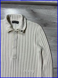 Dolce & Gabbana Ribed Turtleneck Knitted Sweater Cotton / Viscose / Linen Sz 50