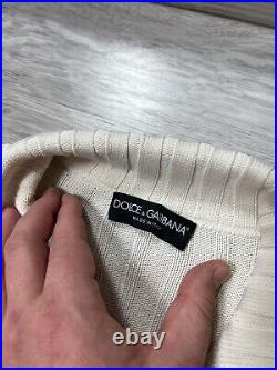 Dolce & Gabbana Ribed Turtleneck Knitted Sweater Cotton / Viscose / Linen Sz 50