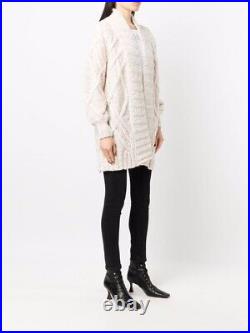 Dondup Cable Knit Cardigan White Lydia Millen Pick. Ladies Size M. RRP £450