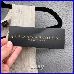 Donna Karan Silk Sweater Jumper Womens Medium Opal Beige Sleeveless New Ribbed