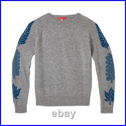 Donna Wilson Soft lambswool sweater medium jumper 3 Leaves Maple Leaf Motif