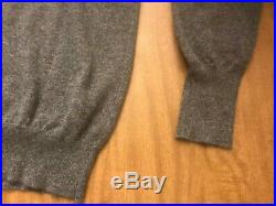 Drake's of London 100% Cashmere Sweater Roll Neck Gray Mens MED Made in Scotland