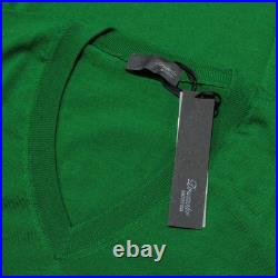 Drumohr NWT V-Neck Sweater Size 50 (US M) in Solid Green 100% Merino Wool