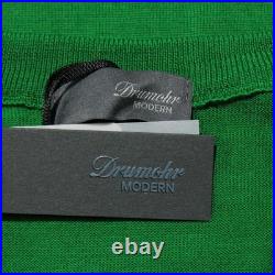 Drumohr NWT V-Neck Sweater Size 50 (US M) in Solid Green 100% Merino Wool