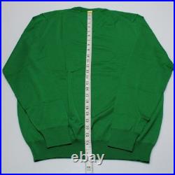 Drumohr NWT V-Neck Sweater Size 50 (US M) in Solid Green 100% Merino Wool