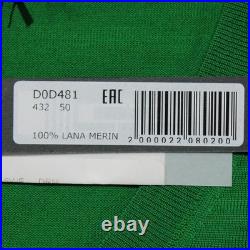 Drumohr NWT V-Neck Sweater Size 50 (US M) in Solid Green 100% Merino Wool