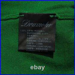 Drumohr NWT V-Neck Sweater Size 50 (US M) in Solid Green 100% Merino Wool