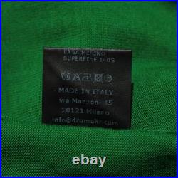 Drumohr NWT V-Neck Sweater Size 50 (US M) in Solid Green 100% Merino Wool