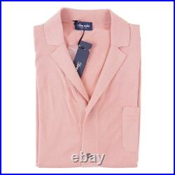 Drumohr Short-Sleeve Button Front Cotton Sweater with Lapels M (Eu 50) NWT