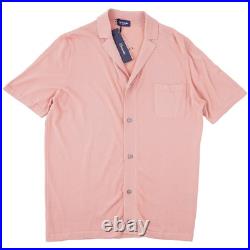 Drumohr Short-Sleeve Button Front Cotton Sweater with Lapels M (Eu 50) NWT