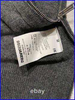 Dsquared2 Grey Size Medium Jumper Sweater Knitted Side Zip Detail