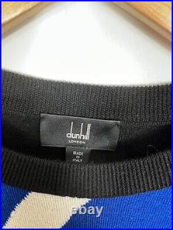 Dunhill Merino Deco Graphic Crew jumper sweater yarn wool Medium M Made in Italy