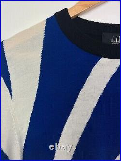 Dunhill Merino Deco Graphic Crew jumper sweater yarn wool Medium M Made in Italy