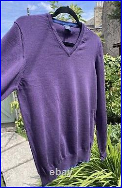 Dunhill V-Neck Soft Merino Sweater Jumper Size M Slim Made in Italy RRP £375