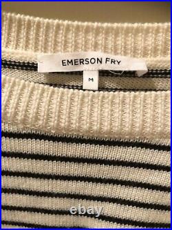 EMERSON fry wool SWEATER BLACK STRIPE sz m