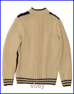 ETRO Mens Graphic Cardigan Sweater Medium Navy Blue Colourblock CR59