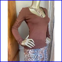 EUC Roberto Cavalli Beaded Rhinestone Racer Front Super Soft Sweater M