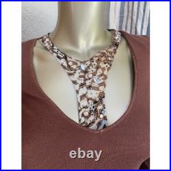 EUC Roberto Cavalli Beaded Rhinestone Racer Front Super Soft Sweater M