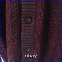 Eddie Bauer Cardigan Knitted Sweater Thick Long Sleeve High Neck Cable Used