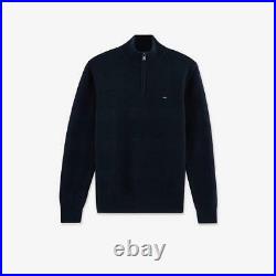 Eden Park Medium Ribbed Quarter Zip Sweater (Navy)