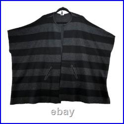 Eileen Fisher Cardigan Sweater Jumper Womens Medium Large Gray Stripe Lagenlook