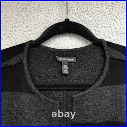 Eileen Fisher Cardigan Sweater Jumper Womens Medium Large Gray Stripe Lagenlook Eileen Fisher Cardigan Sweater Jumper Womens Medium Large Gray Stripe Lagenlook