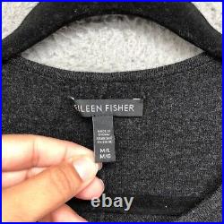 Eileen Fisher Cardigan Sweater Jumper Womens Medium Large Gray Stripe Lagenlook Eileen Fisher Cardigan Sweater Jumper Womens Medium Large Gray Stripe Lagenlook