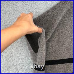 Eileen Fisher Poncho Sweater Jumper Womens Medium Large Gray Stripe Turtleneck Eileen Fisher Poncho Sweater Jumper Womens Medium Large Gray Stripe Turtleneck