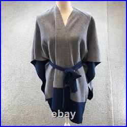 Eileen Fisher Sweater Jumper Cardigan Shawl Womens Small Medium Blue Gray Belted