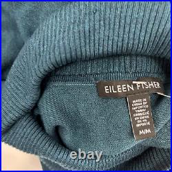 Eileen Fisher Teal Turtleneck Tunic Sweater Size Medium