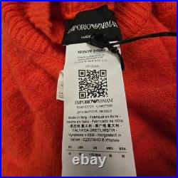 Emporio Armani Cardigan Womens MEDIUM red Long Sleeve sweater turtleneck Size M