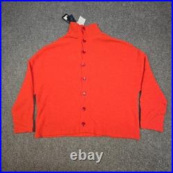 Emporio Armani Cardigan Womens MEDIUM red Long Sleeve sweater turtleneck Size M
