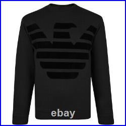 Emporio Armani Eagle Crew Neck Sweater Jumper Charcoal Mens Medium M