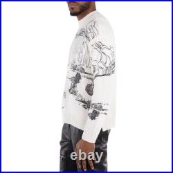 Emporio Armani Nature Embroidery Alpaca-Blend Sweater, Size Medium