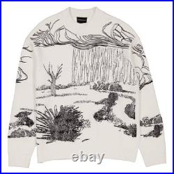 Emporio Armani Nature Embroidery Alpaca-Blend Sweater, Size Medium