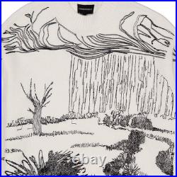 Emporio Armani Nature Embroidery Alpaca-Blend Sweater, Size Medium Emporio Armani Nature Embroidery Alpaca-Blend Sweater, Size Medium