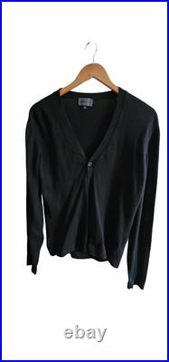 Emporio Armani Plain-knit, virgin-wool V-neck cardigan Black Size Medium 48EU