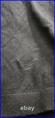 Emporio Armani Plain-knit, virgin-wool V-neck cardigan Black Size Medium 48EU