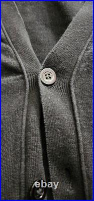 Emporio Armani Plain-knit, virgin-wool V-neck cardigan Black Size Medium 48EU