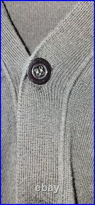 Emporio Armani Plain-knit, virgin-wool V-neck cardigan Black Size Medium 48EU