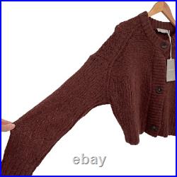 Everlane The Lofty Knit Cardigan Sweater Maple Chunky Alpaca Wool Women Medium