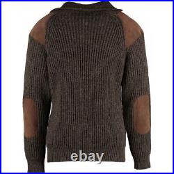 Exmoor 1/4 Zip Sweater Jumper British Wool washable suede patches £10 off SALE