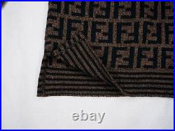 FENDI sweater brown black wool women ladies jumper zucca monogram S M