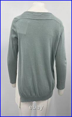 Fabiana Filippi STAINED Combo V-Neck Sweater in Blue sz M