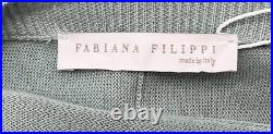 Fabiana Filippi STAINED Combo V-Neck Sweater in Blue sz M
