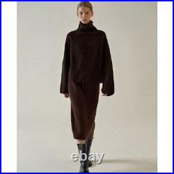 Facade Pattern Tasmania Wool Cashmere Sweater Medium/Large Womens NWT Brown