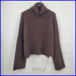 Facade Pattern Tasmania Wool Cashmere Sweater Medium/Large Womens NWT Brown