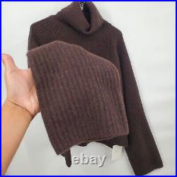 Facade Pattern Tasmania Wool Cashmere Sweater Medium/Large Womens NWT Brown